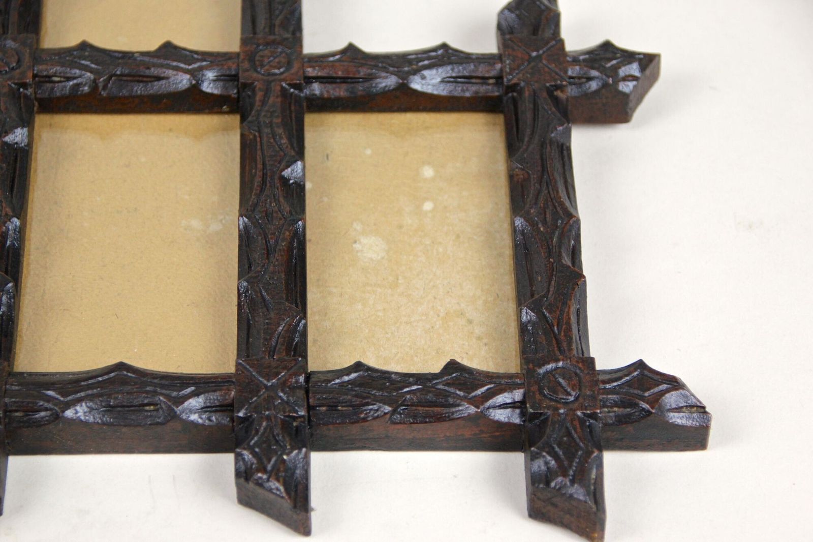 950.0 Pair Of 19th Century Rustic Black Forest Photo Frames, Handcarved, At, Circa 1880 photo