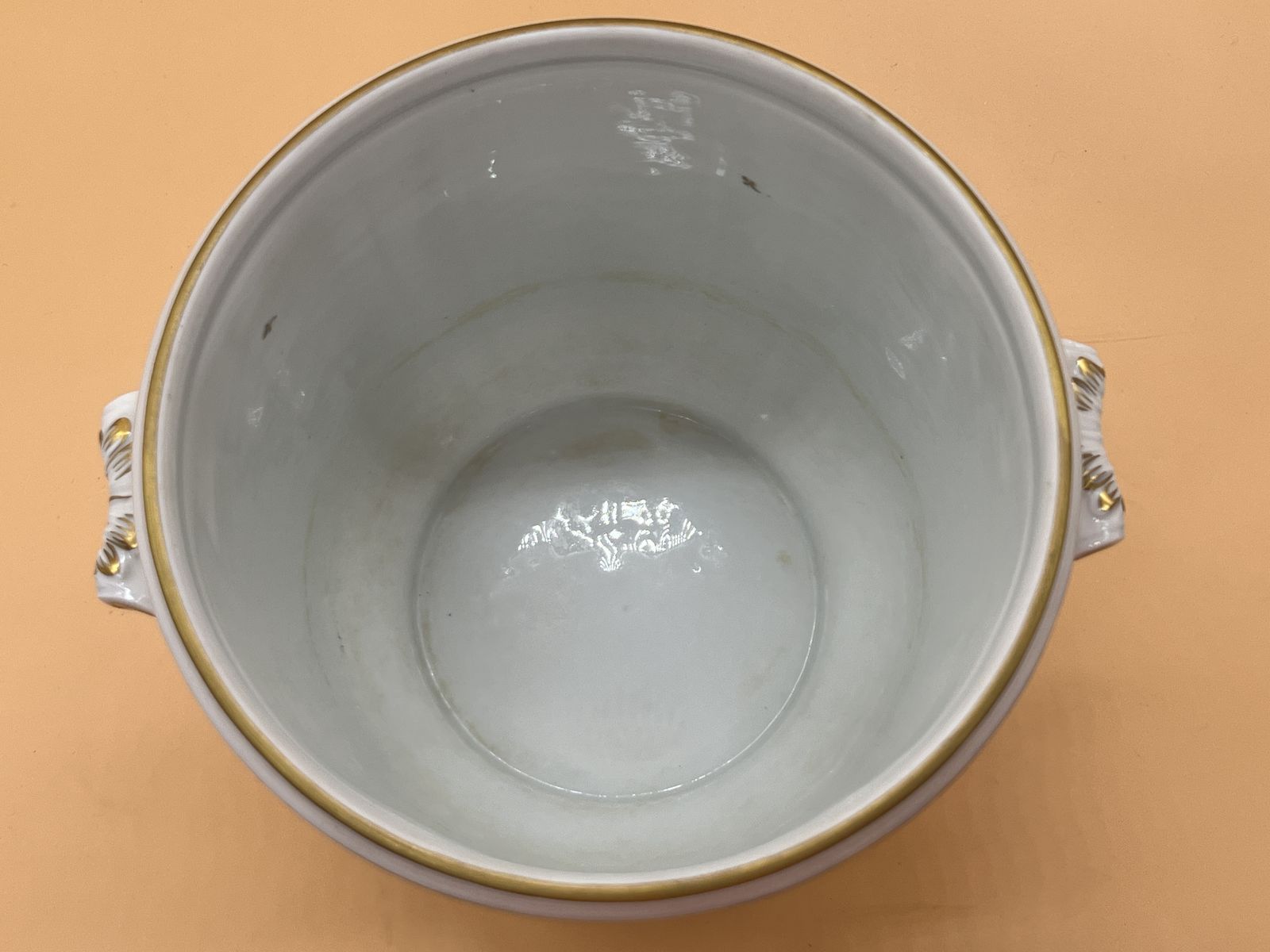Large Dresden Porcelain Carl Thieme Hand Painted Jardiniere / Plant Pot. C1920. photo vinterior