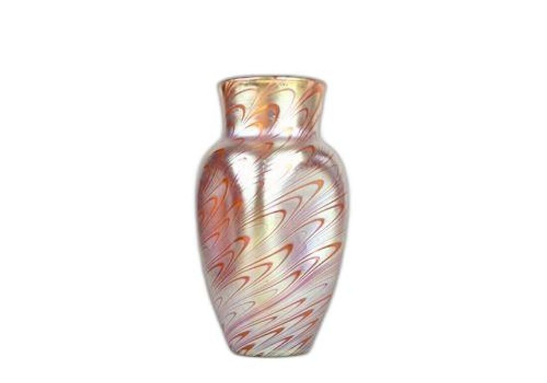 Art Nouveau Glass Vase By Loetz Witwe   Phenomen Rosa, Iridescent, Ca. 1902