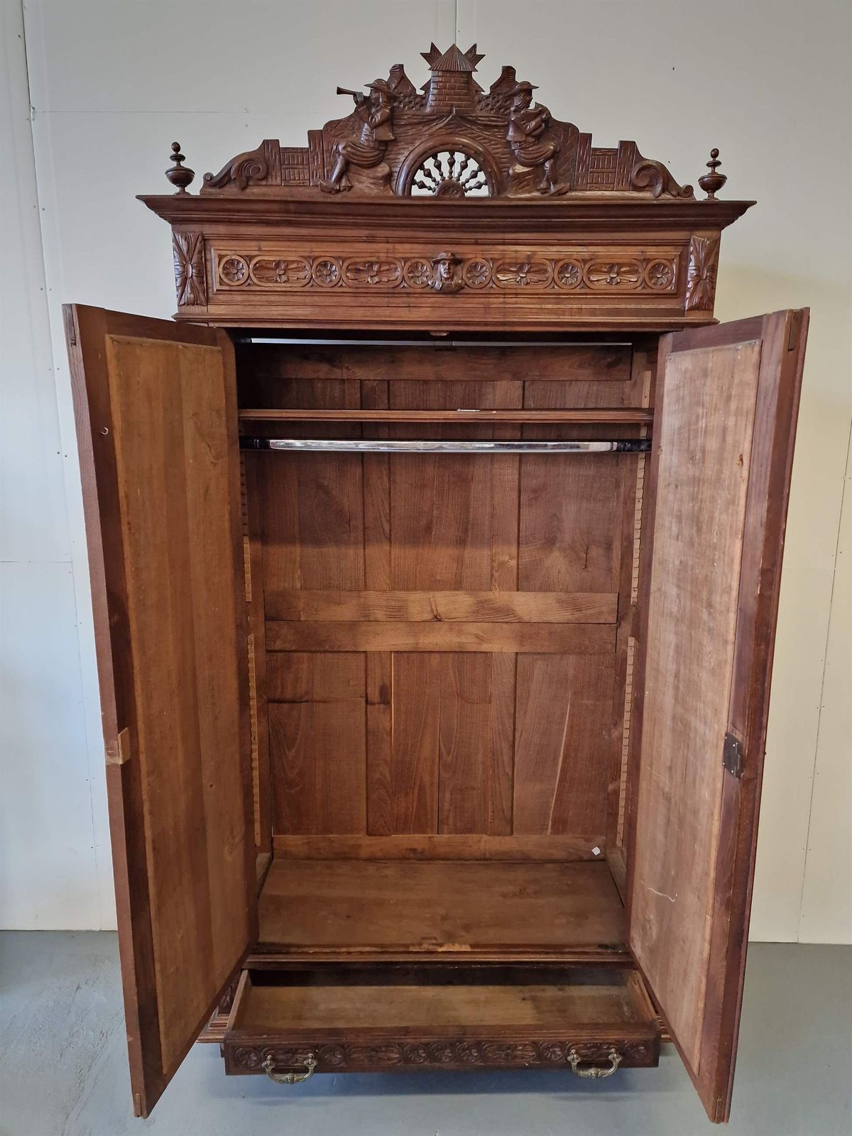 Brethon Style Wardrobe, 1800s, Antique photo Furniture