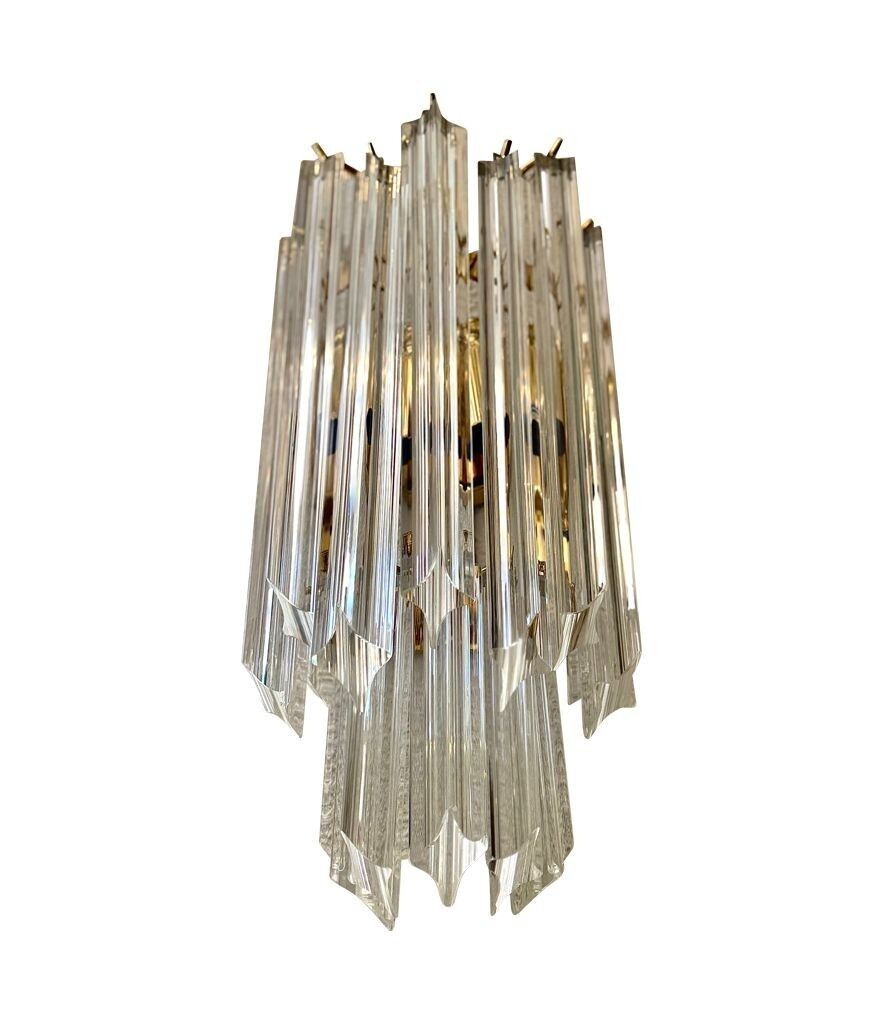 photo furniture A Pair Of Large 1980s Novorasi Quadriedri Murano Glass And Brass Wall Sconces