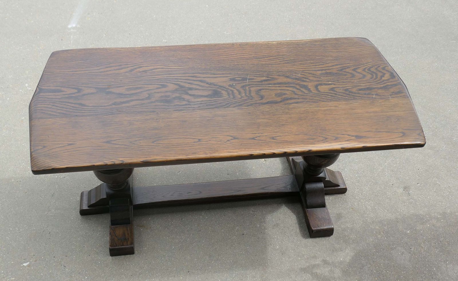 Good Farmhouse Oak Refectory Style Coffee Table photo for sale