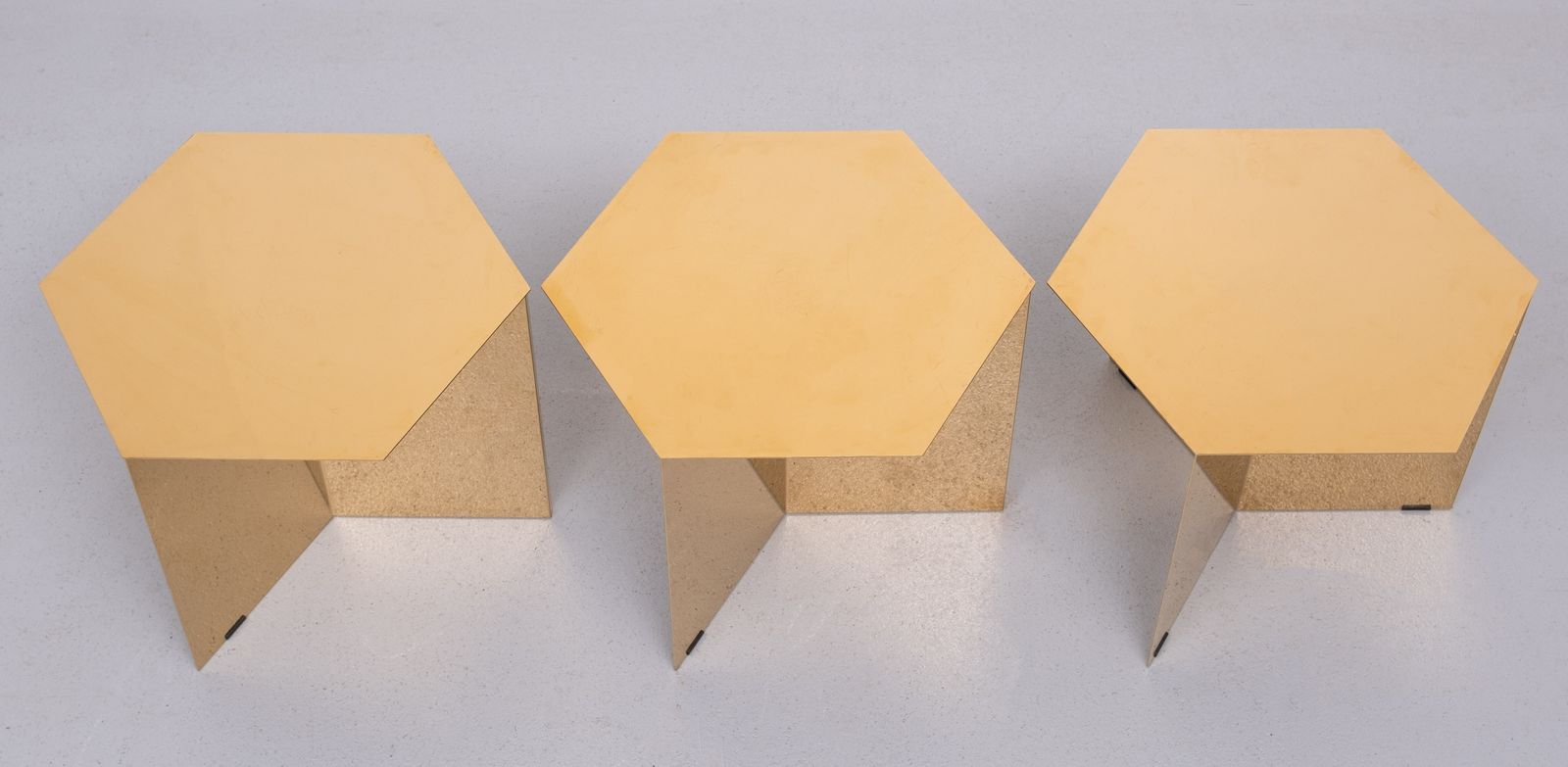 Danish Brand Hay’s '' Slit '' Brass Side Tables Set Of 3 photo 1400.0