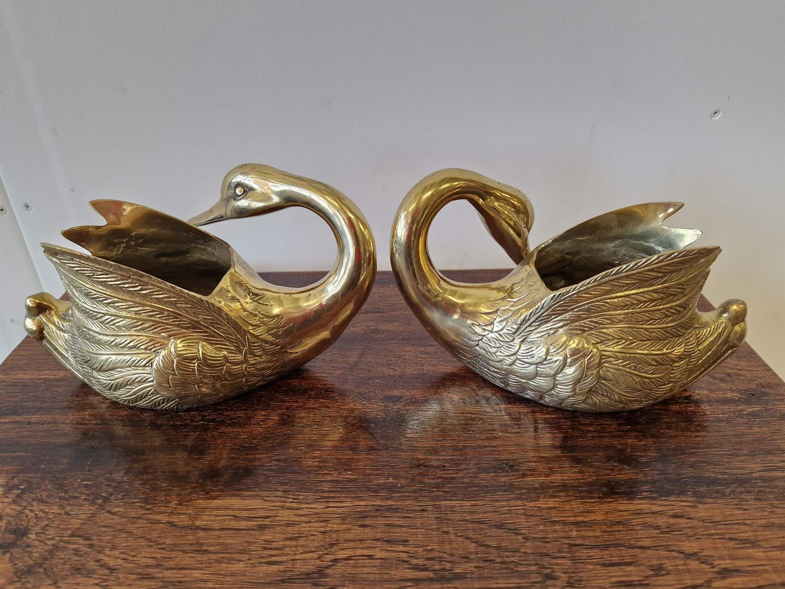 Pair Of Flower Pots "Swans", Mid 20th Century photo for sale