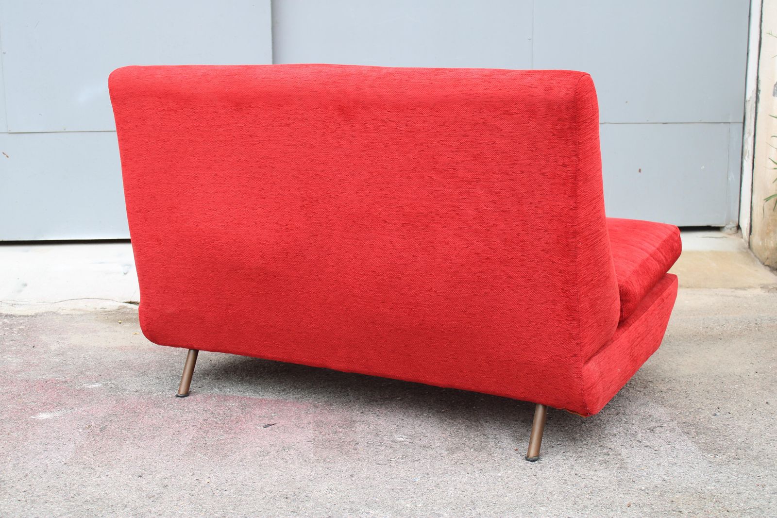 Marco Zanuso Triennale Sofa Marco Zanuso For Arflex 1951 Red Velvet photo vintage