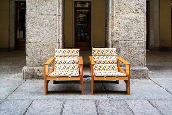 Beechwood Armchairs Crate 1 By Gerrit Thomas Rietveld For Cassina, 1980s, Set Of 2