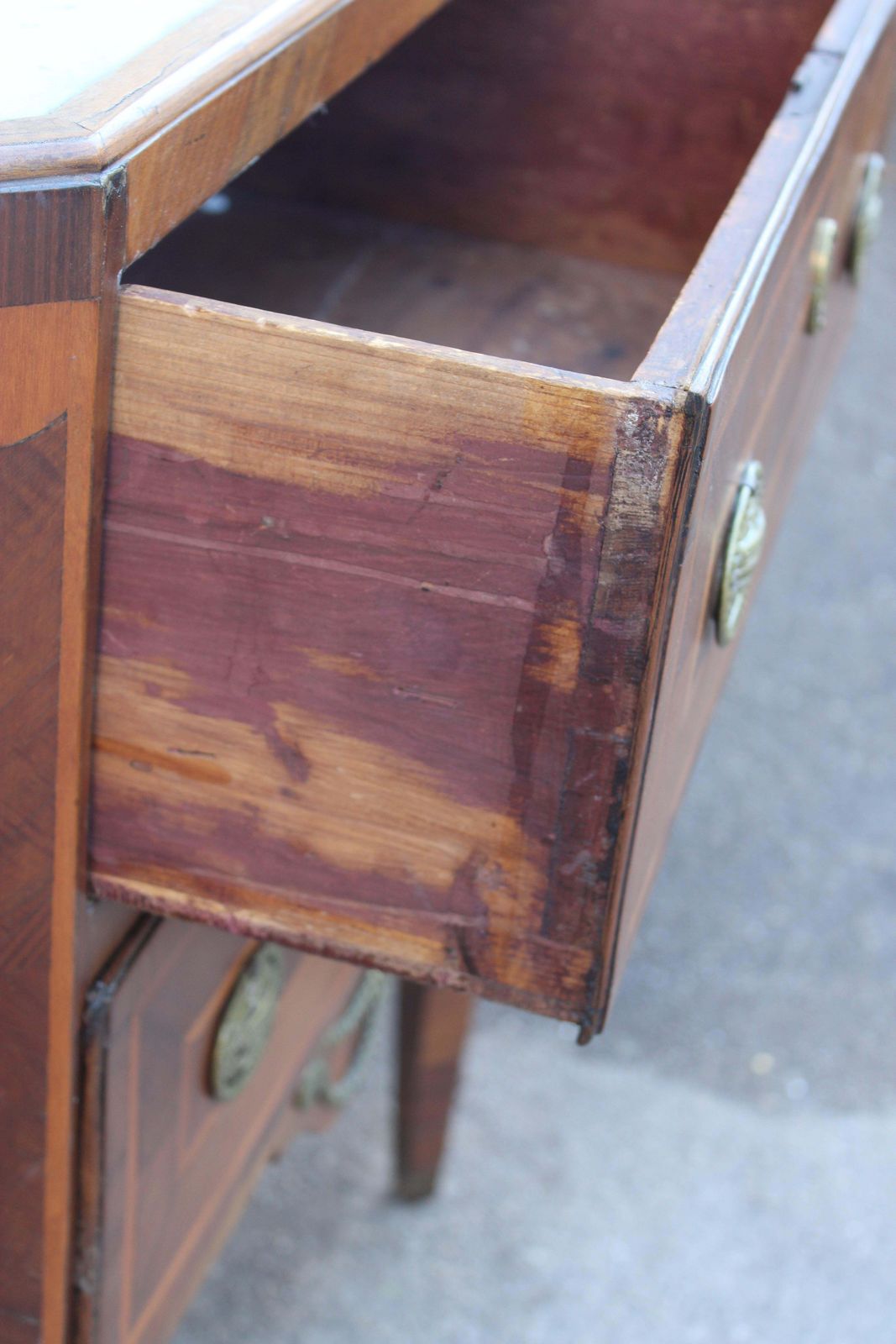 Chest Of Drawers With Two Drawers In Inlaid Wood Louis XV Sicily With Marble photo 4698.0