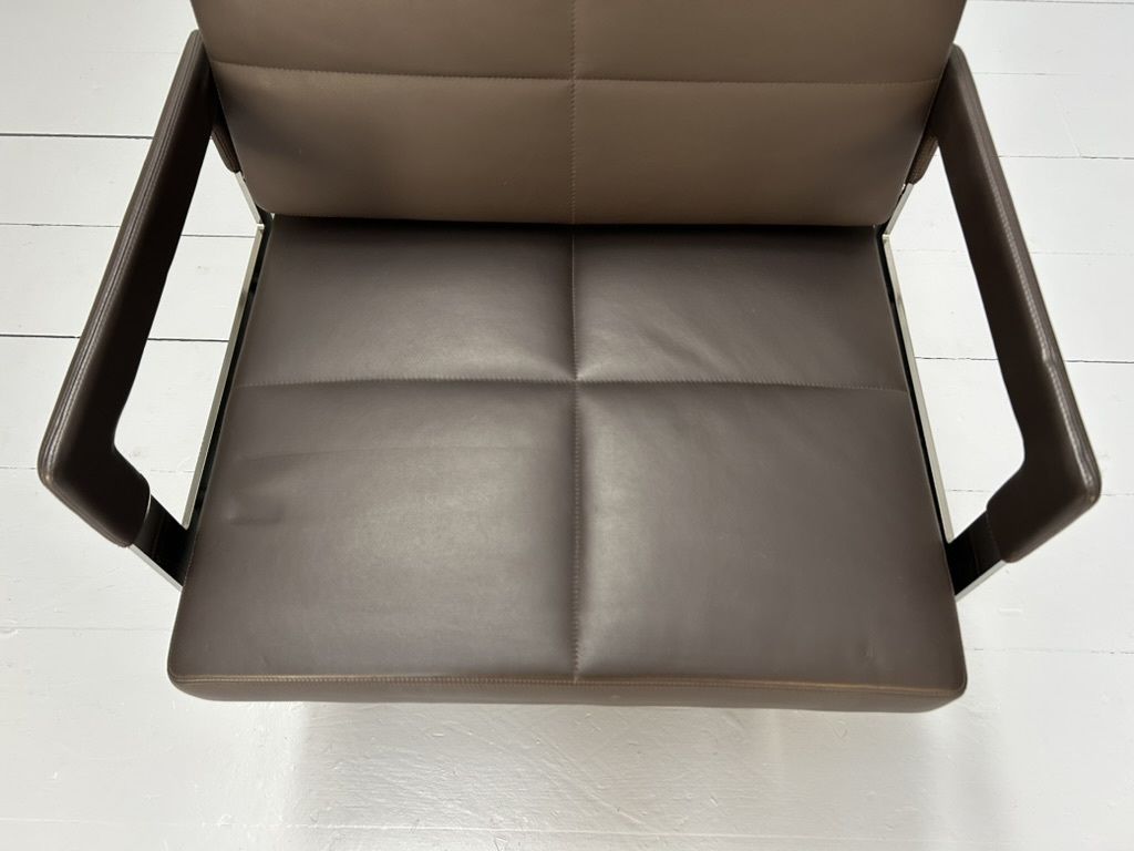 photo vinterior Pair Of Poltrona Frau “Aster X” Lounge Armchairs – In Dark Brown “Pelle Frau” Leather
