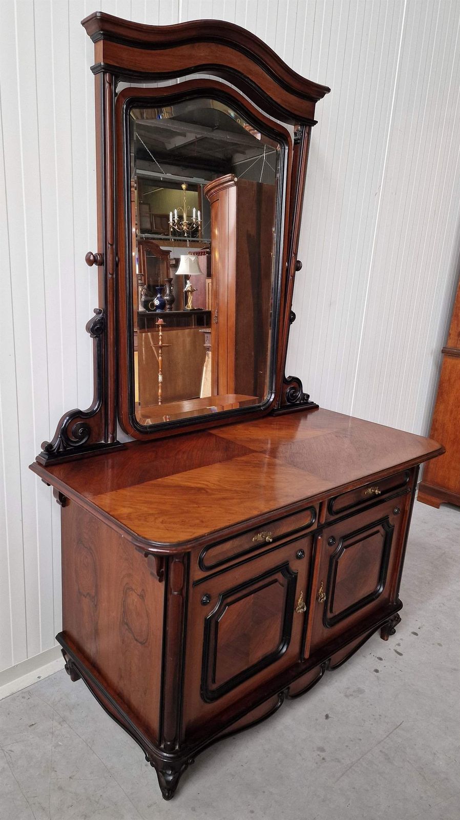 Furniture Chest Of Drawers With Mirror, 1800s photo