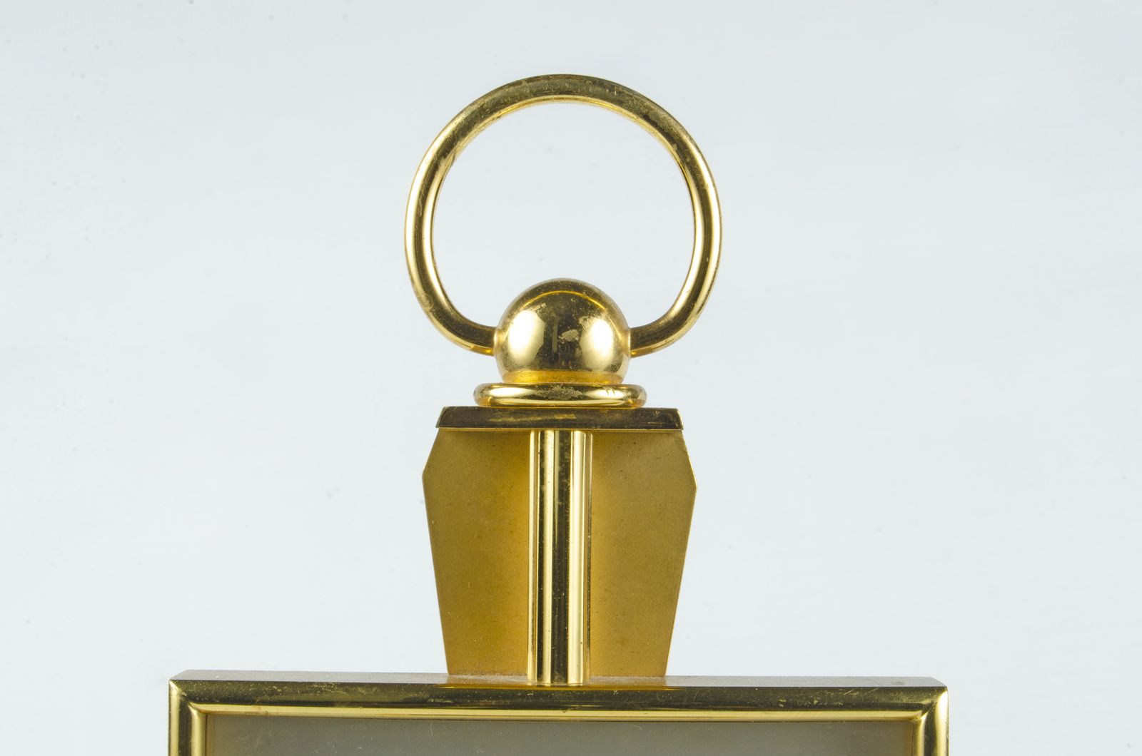 Mid 20th Century Modern Golden Brass 8 Days Movement Clock By Jaeger Lecoultre, Switzerland photo for sale