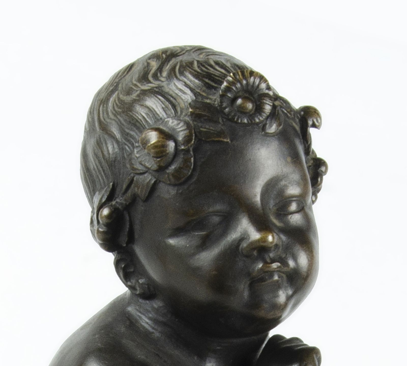 19th Century Patinated Bronze Sculpture Of A Child Holding A Birdcage Based On A Design By Jean Baptiste Pigalle, France photo vinterior