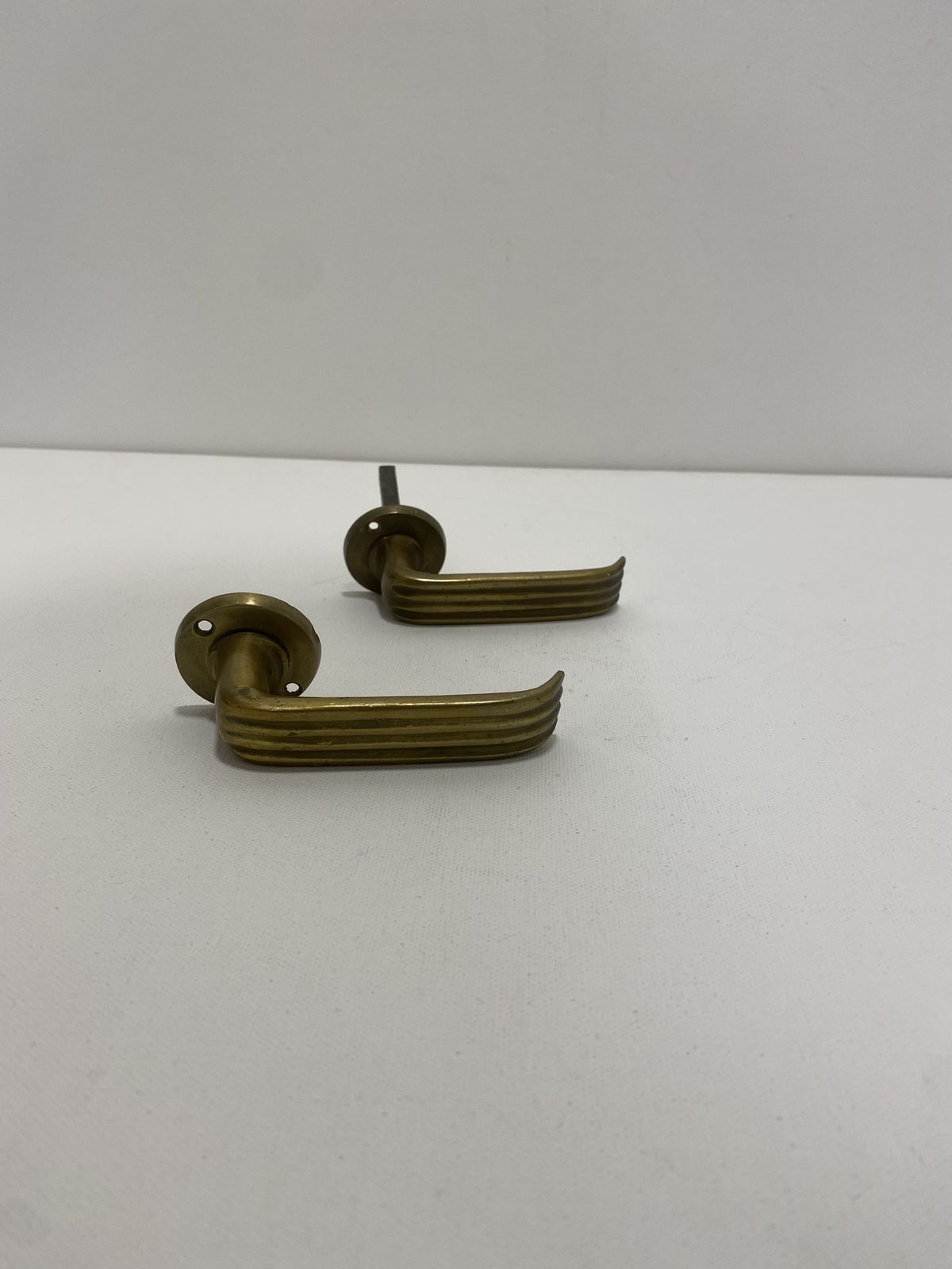 Gio Ponti Brass Door Handle Art Deco 1930s Italian Midcentury Architecture 1940s photo Home Fixtures