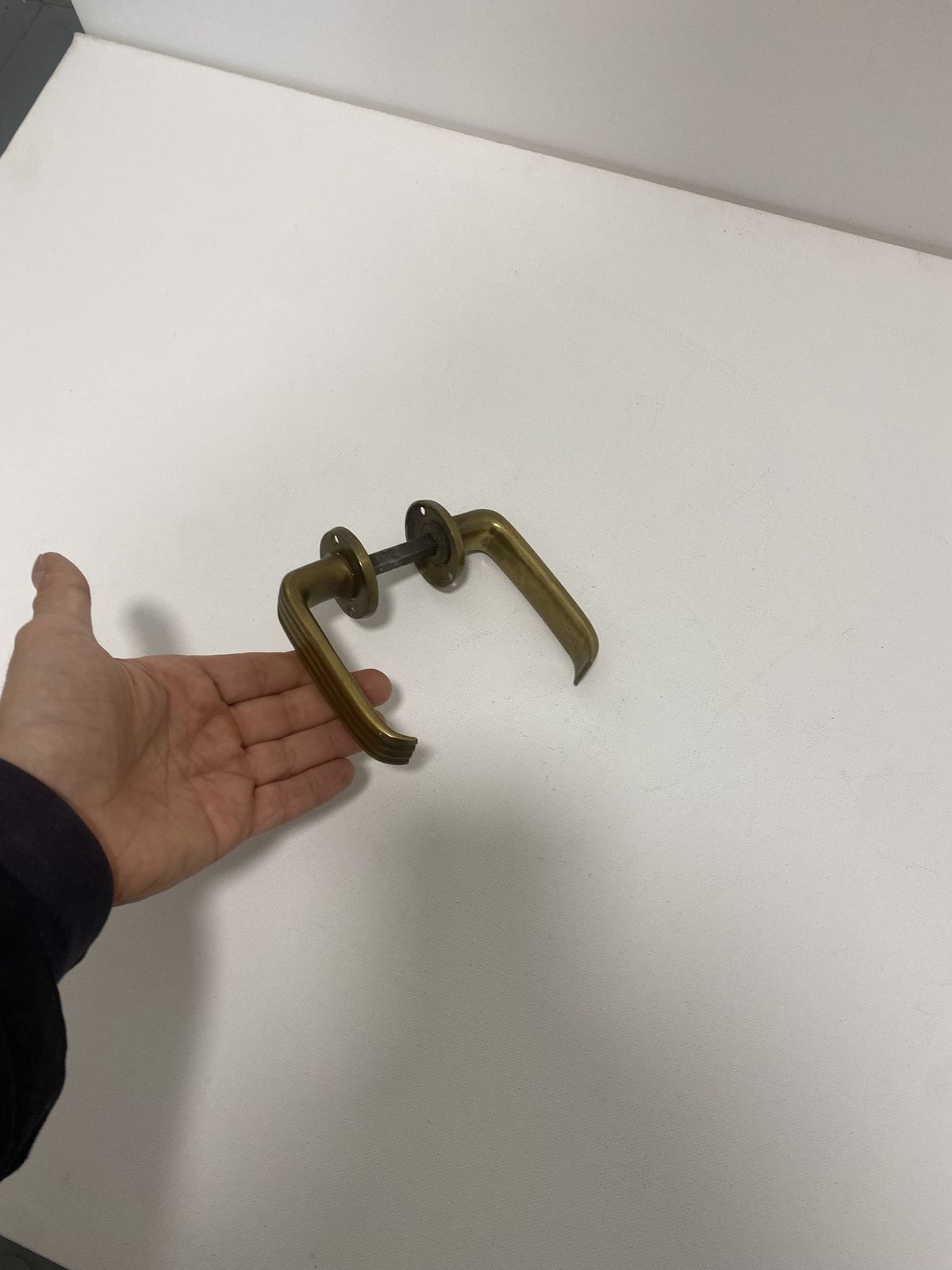photo for sale Gio Ponti Brass Door Handle Art Deco 1930s Italian Midcentury Architecture 1940s