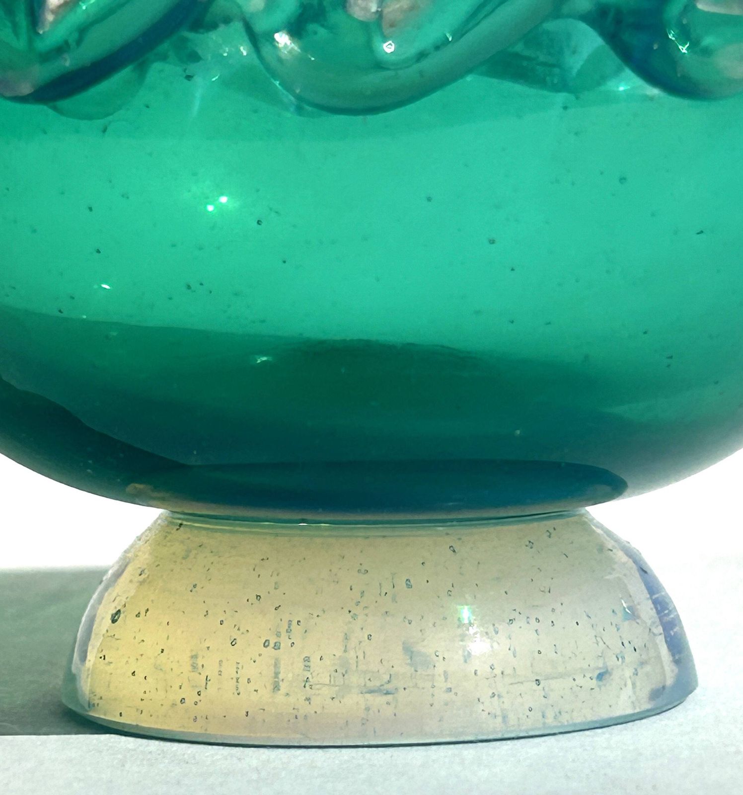 Mid Century Murano Cased Opalescent Blue Glass Decorative Scent/Perfume Bottle With Rigaree Italy photo furniture