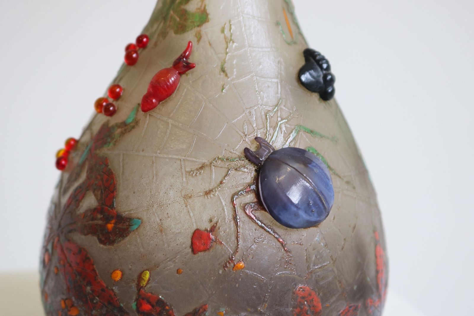 Uitzonderlijk Zeldzame 'Spider Vase' Van Daum Nancy, Wielgesneden Glas, 1905, Frankrijk photo for sale