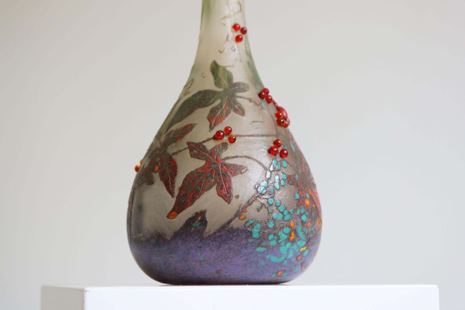 Exquisite Very Rare ''Spider Vase'' By Daum Nancy Wheel Carved Glass 1905 France photo 46926.0