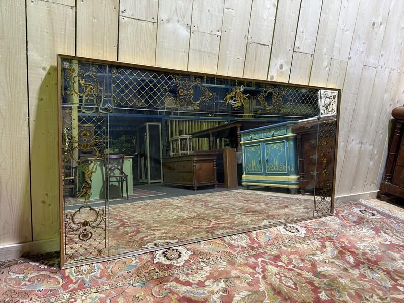 Miroir De Bistro   Brasserie En Verre églomisé Style Art Nouveau