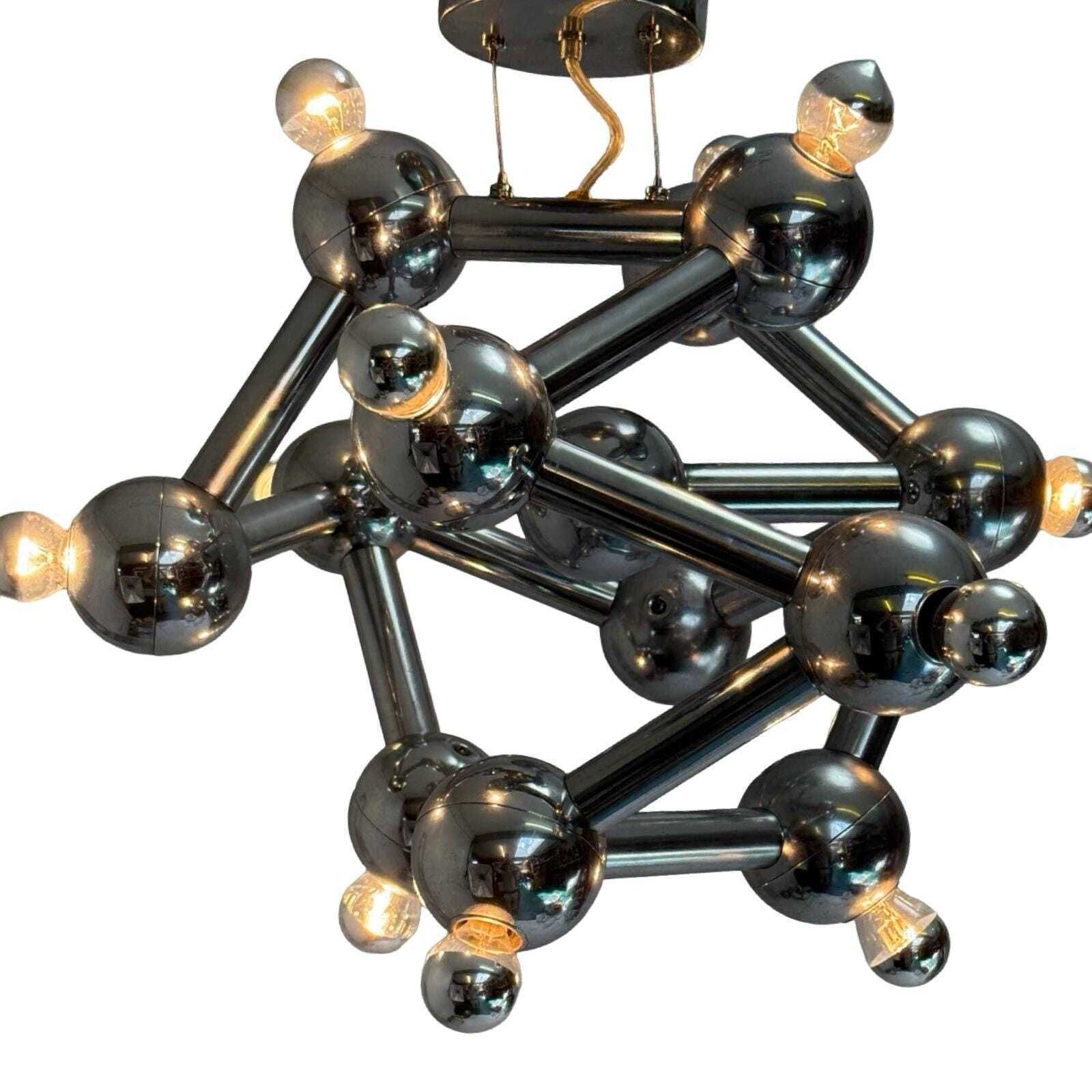 Paul De Haan For Jolina Lighting   Chromed Pendant   Model Name: Kolja's Favorite   Dutch Design   Sputnik Or Atom Shaped Design photo vinterior