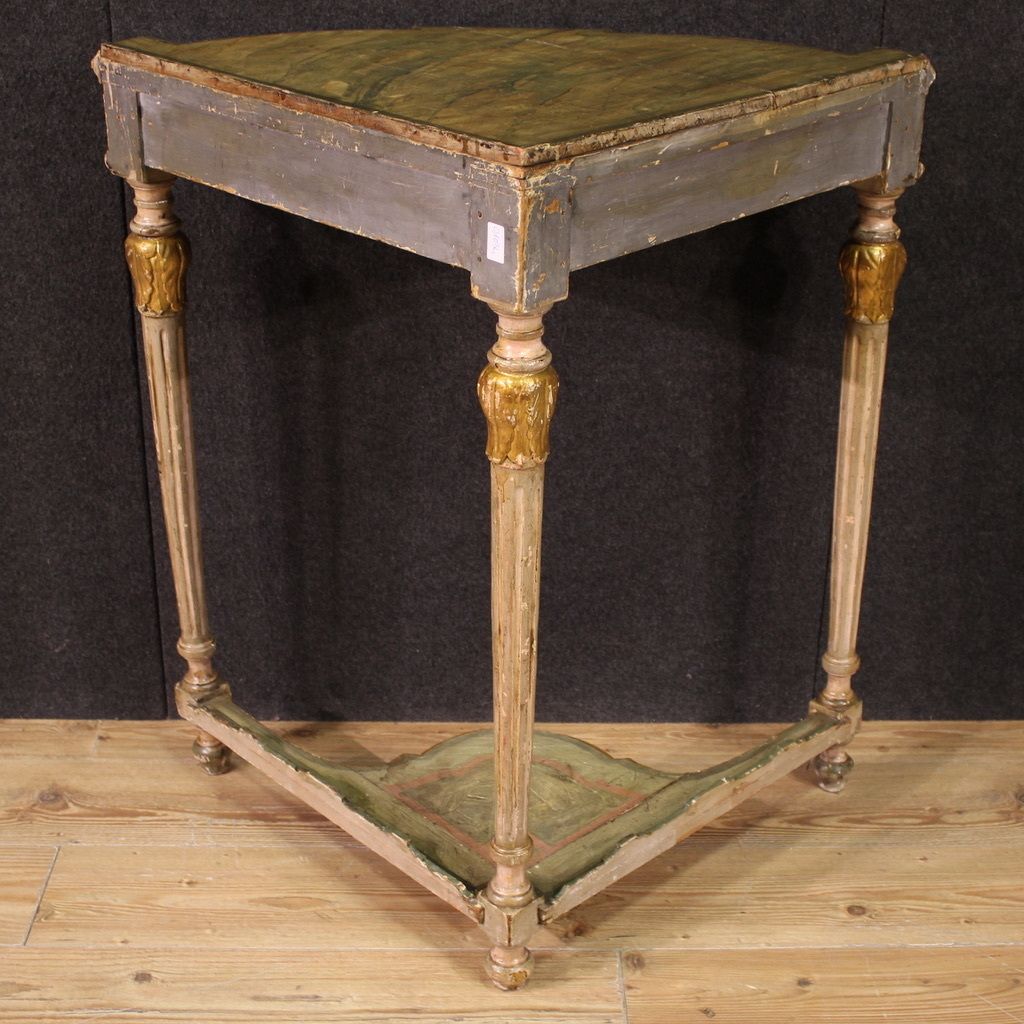photo for sale 20th Century Italian Lacquered Corner Cabinet In Louis XVI Style