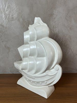 Vintage Ceramic Boat, 1920s photo Home Decor