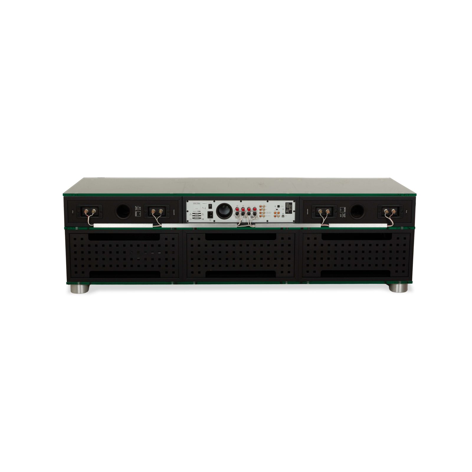 Furniture Spectral Cl 4562 Wooden Sideboard Silver Black Hi Fi photo