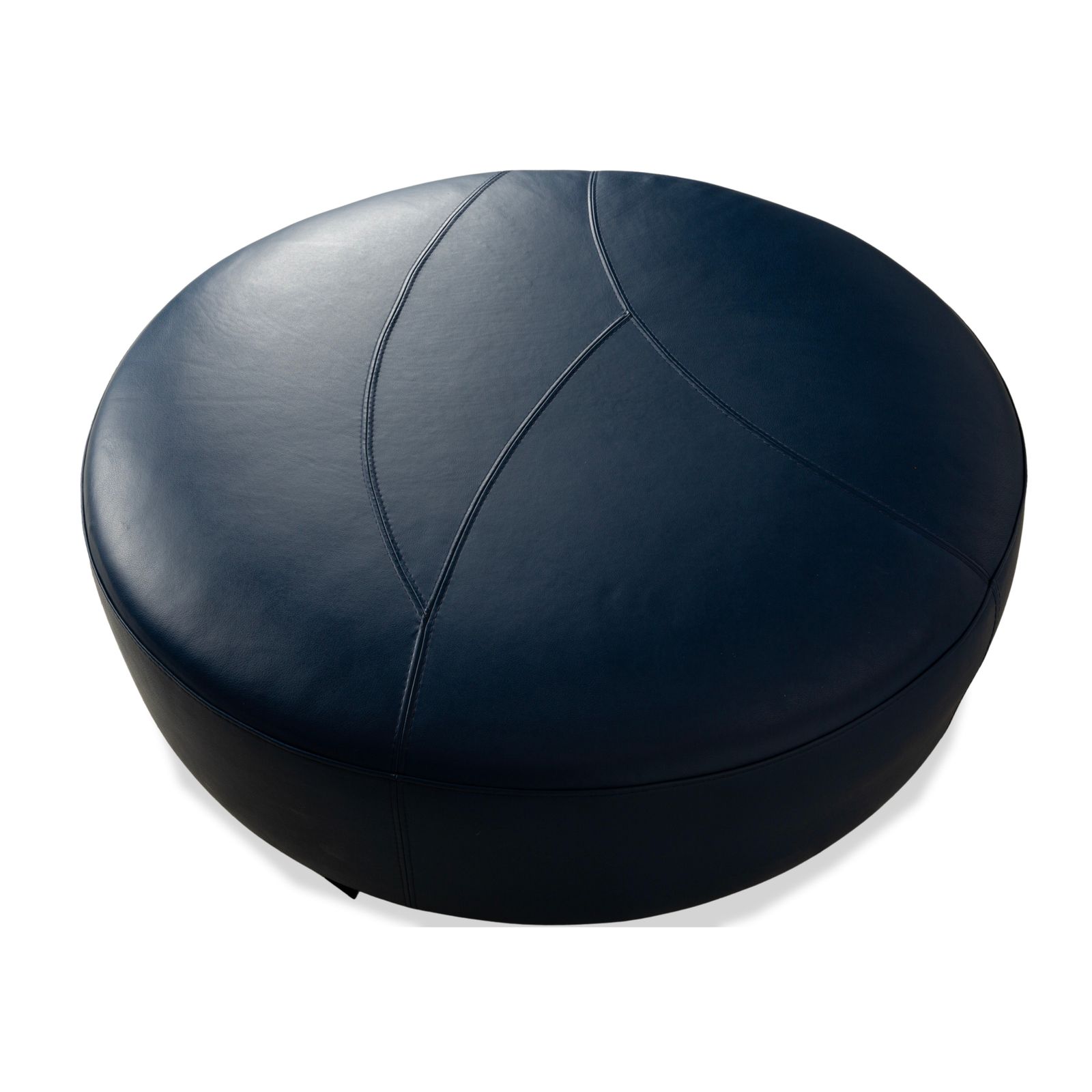 Roche Bobois Tangram Leather Stool Blue photo for sale