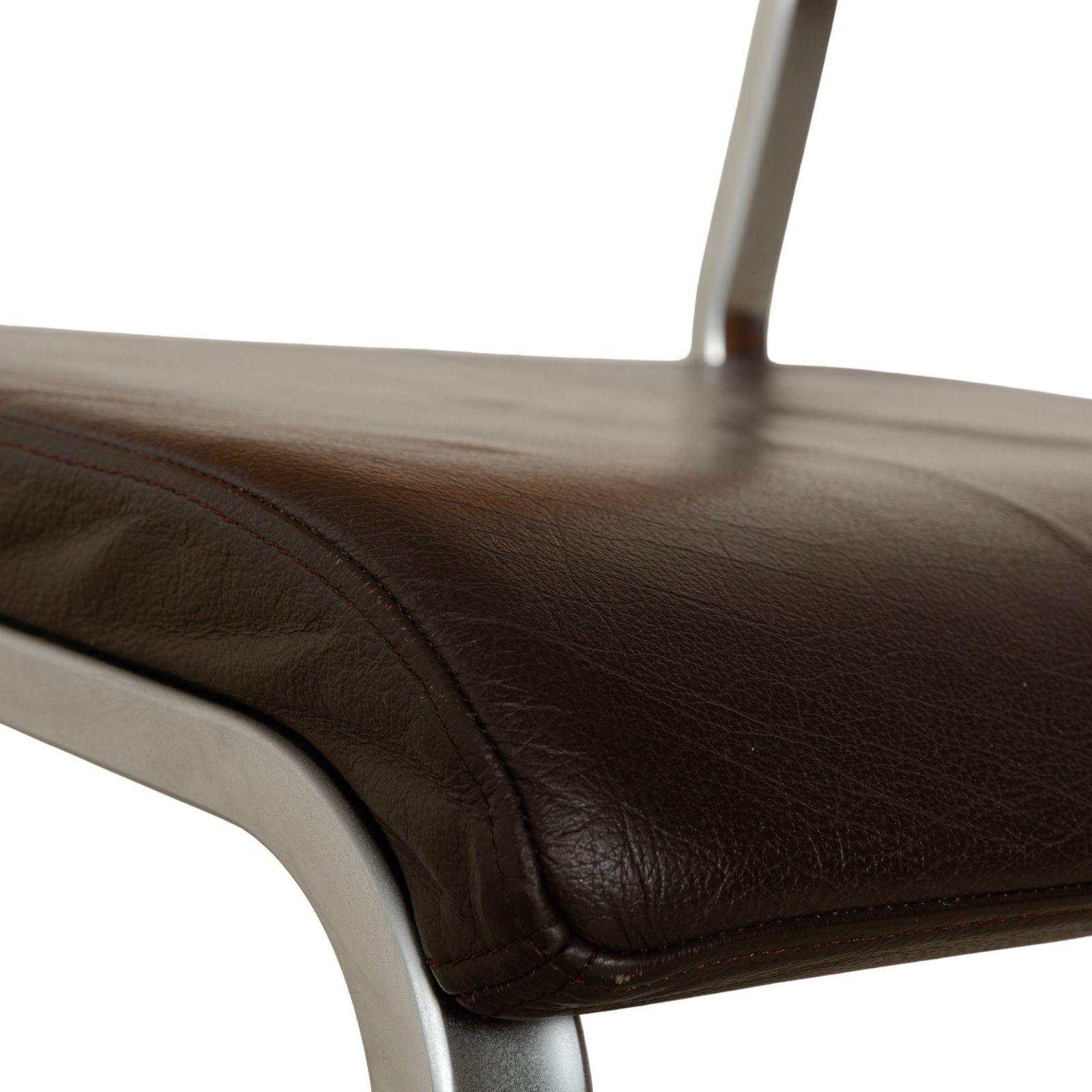 Set Of 6 Wöstmann Leather Chairs, Brown Core Beech, Cantilever photo for sale