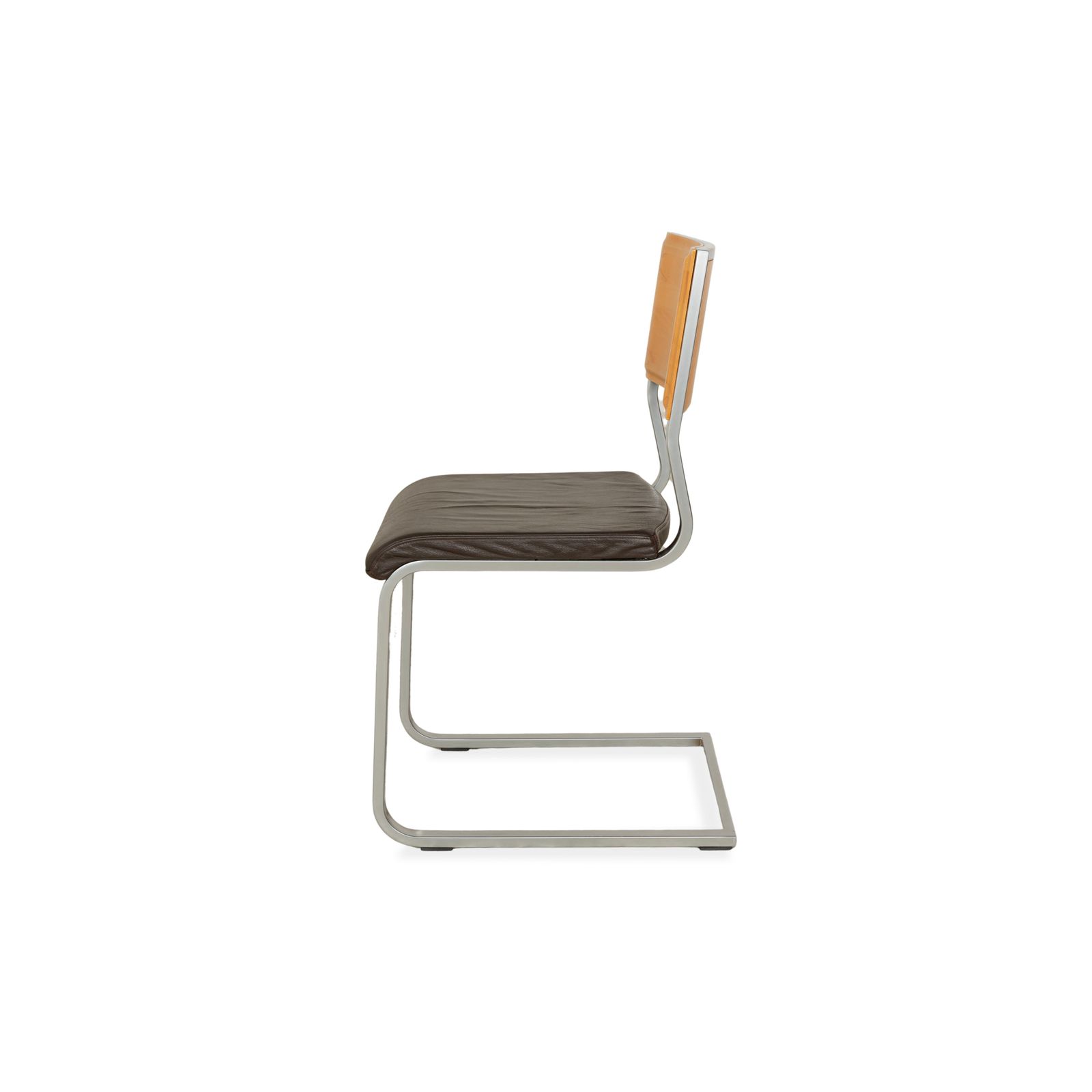 Set Of 6 Wöstmann Leather Chairs, Brown Core Beech, Cantilever photo buy