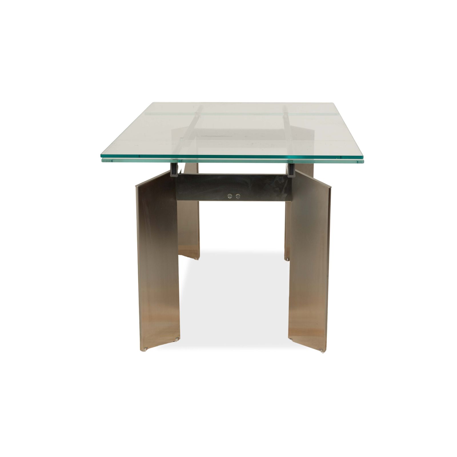 Table Cattelan Italia en verre argenté, 160-240 x 77 cm photo buy