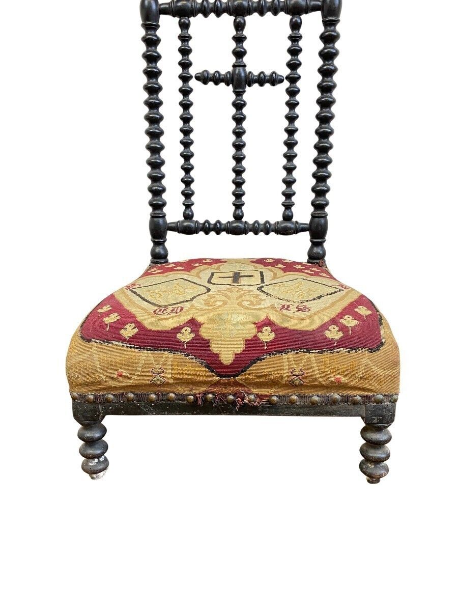 Napoleon III Prie Dieu (1876) In Wood And Embroidered Fabric photo Furniture