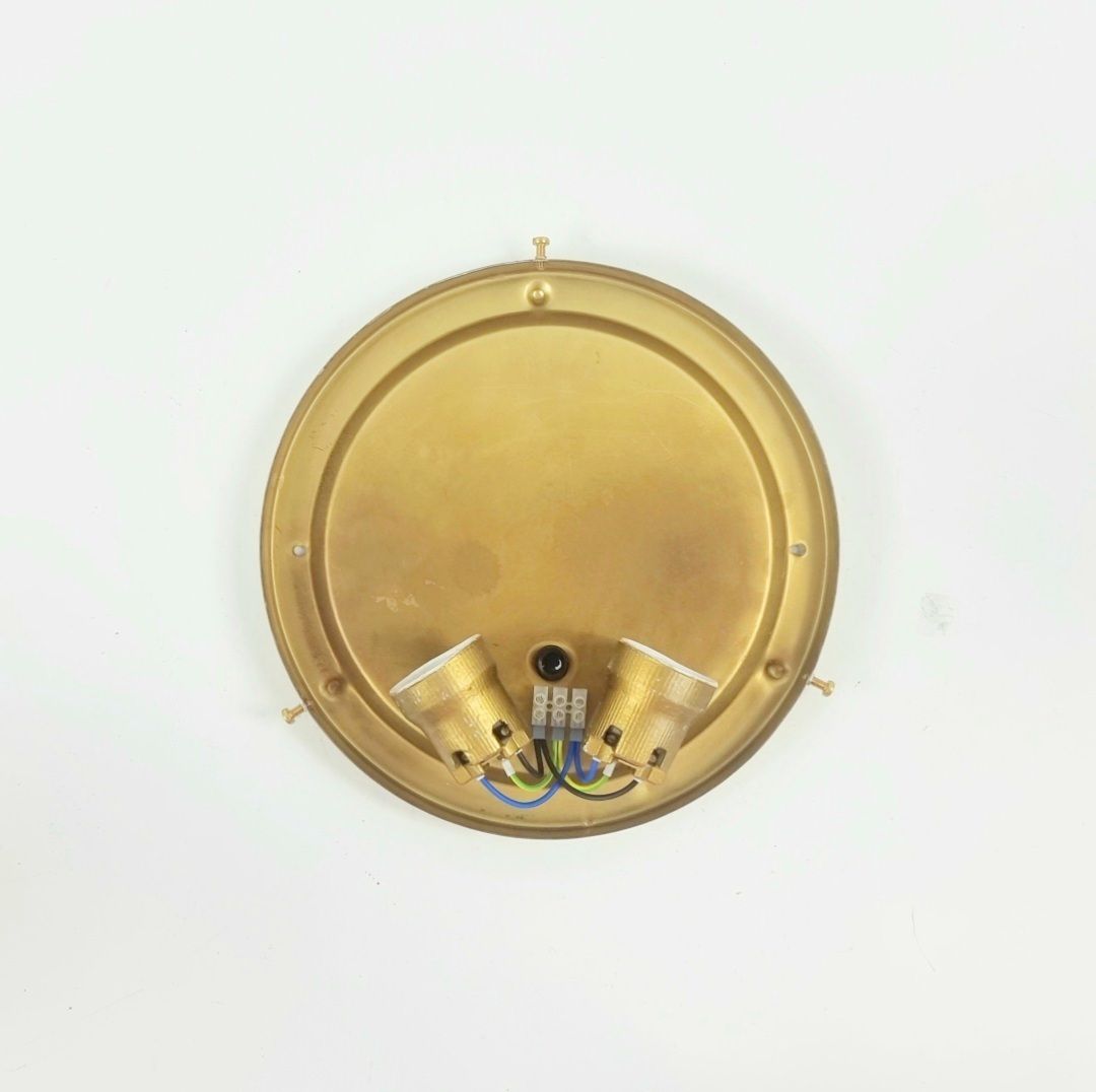 photo furniture Large Mid Century Amber Bubble Glass & Brass Ceiling Light By Helena Tynell For Limburg, Germany, 1960s