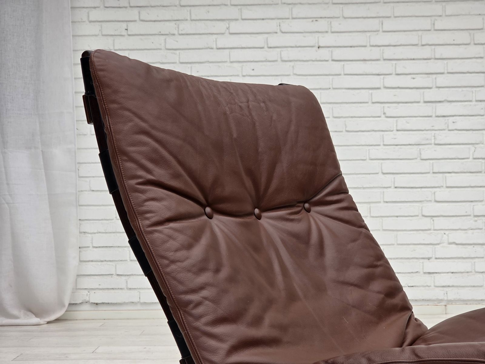 photo for sale 1970s, Danish Loungechair By Farstrup, Furniture Leather, Canvas, Bent Wood.