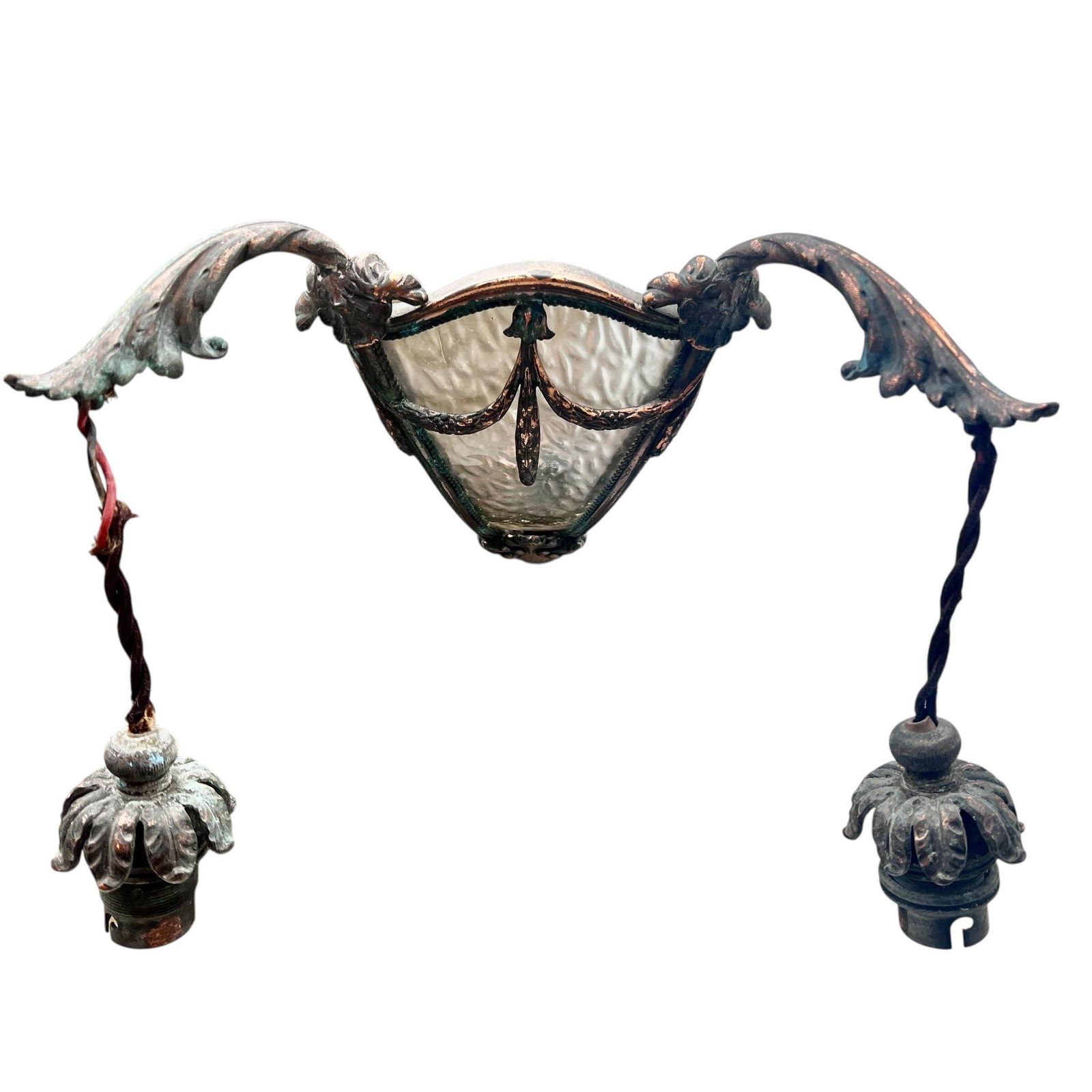 photo furniture Antique French Pair Of Copper Framed Art Deco Wall Sconces With Frosted Glass   Wall Lights   Atelier Petitot   Home Decor