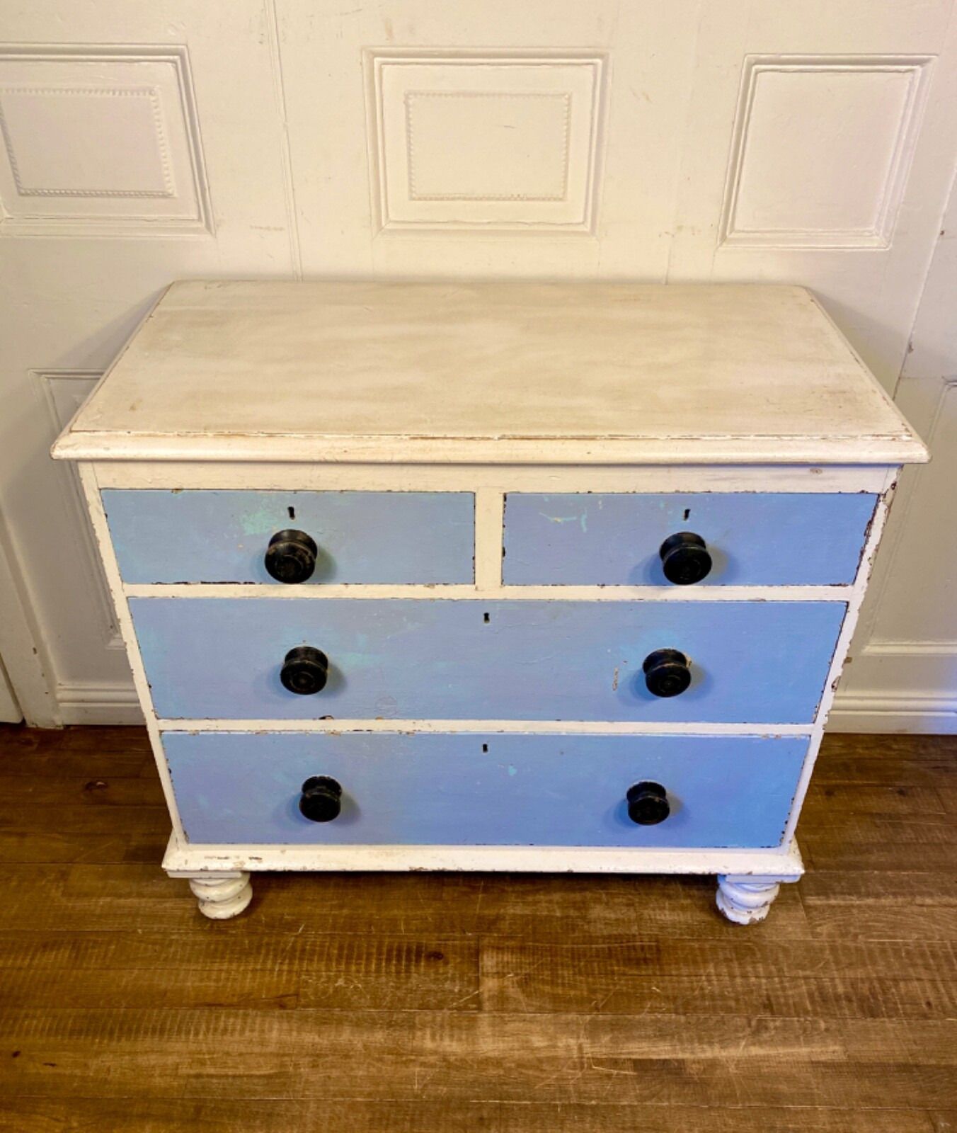 Antique Victorian English Original Paint Pine Chest Of Drawers. photo for sale