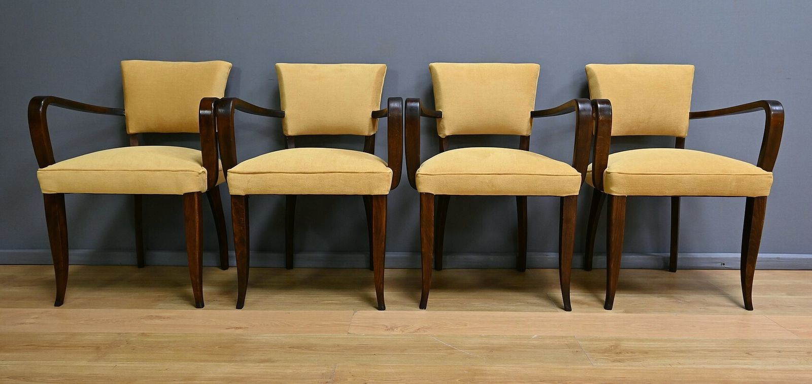 Set Of 4 Bridge Armchairs, Art Deco, J.Leleu Style – 1940 photo Furniture