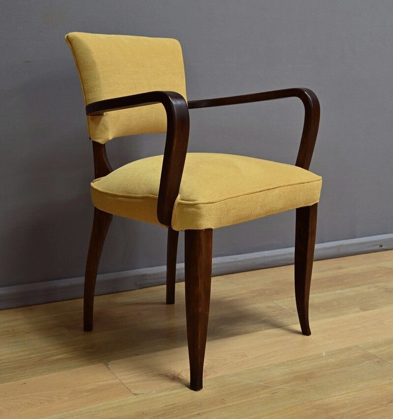 photo furniture Set Of 4 Bridge Armchairs, Art Deco, J.Leleu Style – 1940