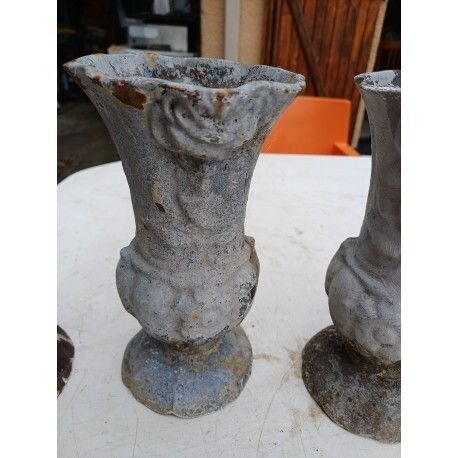 Lot Of 5 Cast Iron Vases 1900 From Charleville   Mézières photo 190.0