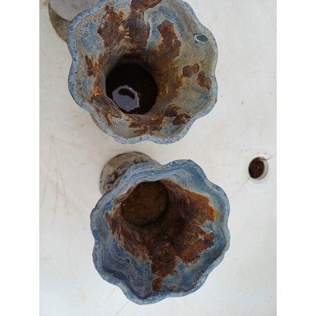 photo for sale Lot Of 5 Cast Iron Vases 1900 From Charleville   Mézières