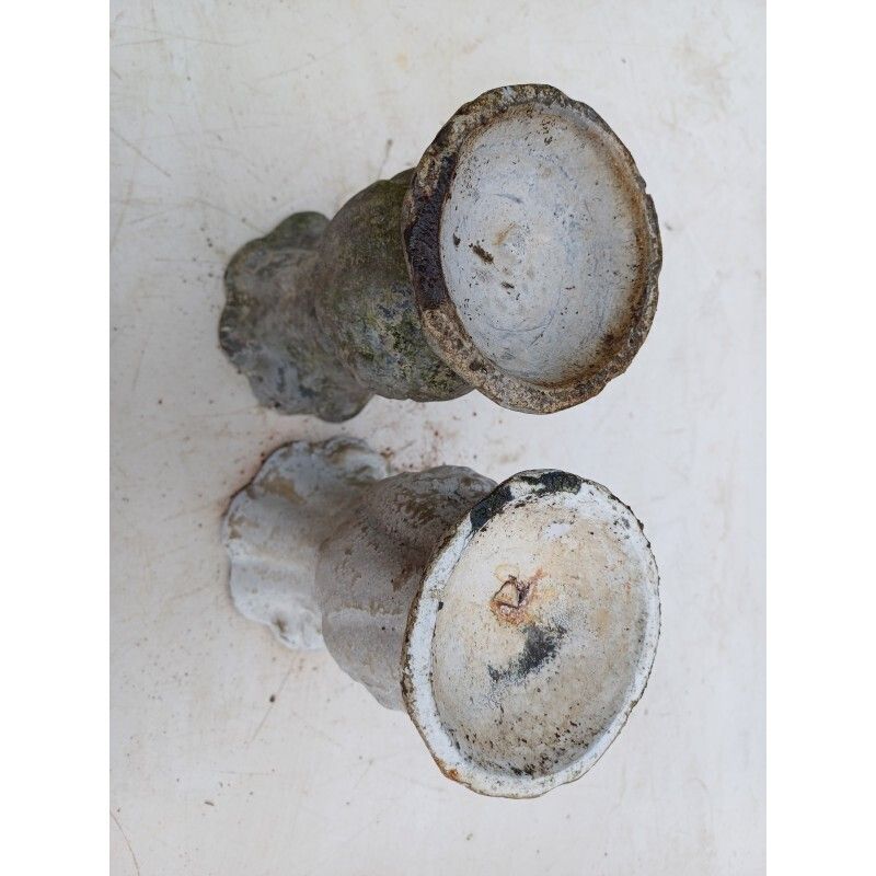 Pair Of Cast Iron Vases 1900 From Charleville Mézières photo for sale