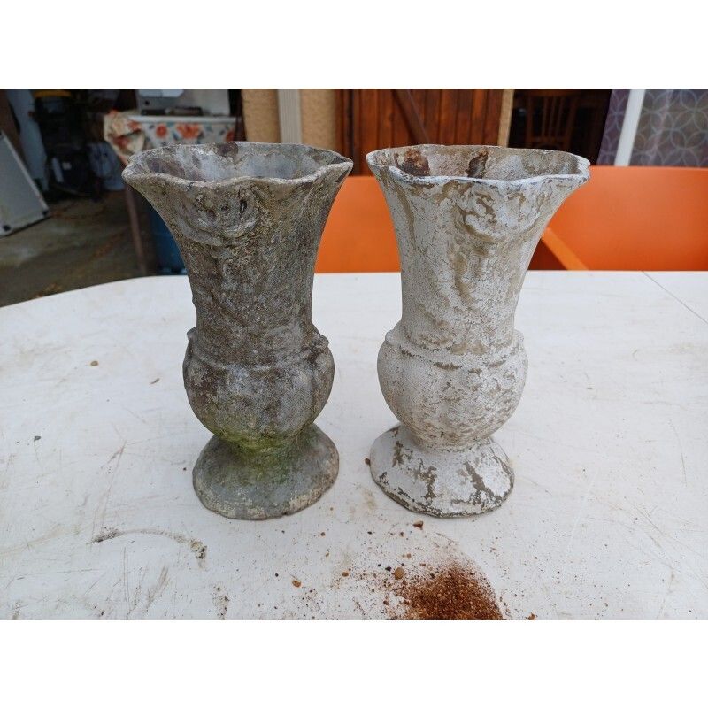 Pair Of Cast Iron Vases 1900 From Charleville Mézières photo Home Decor