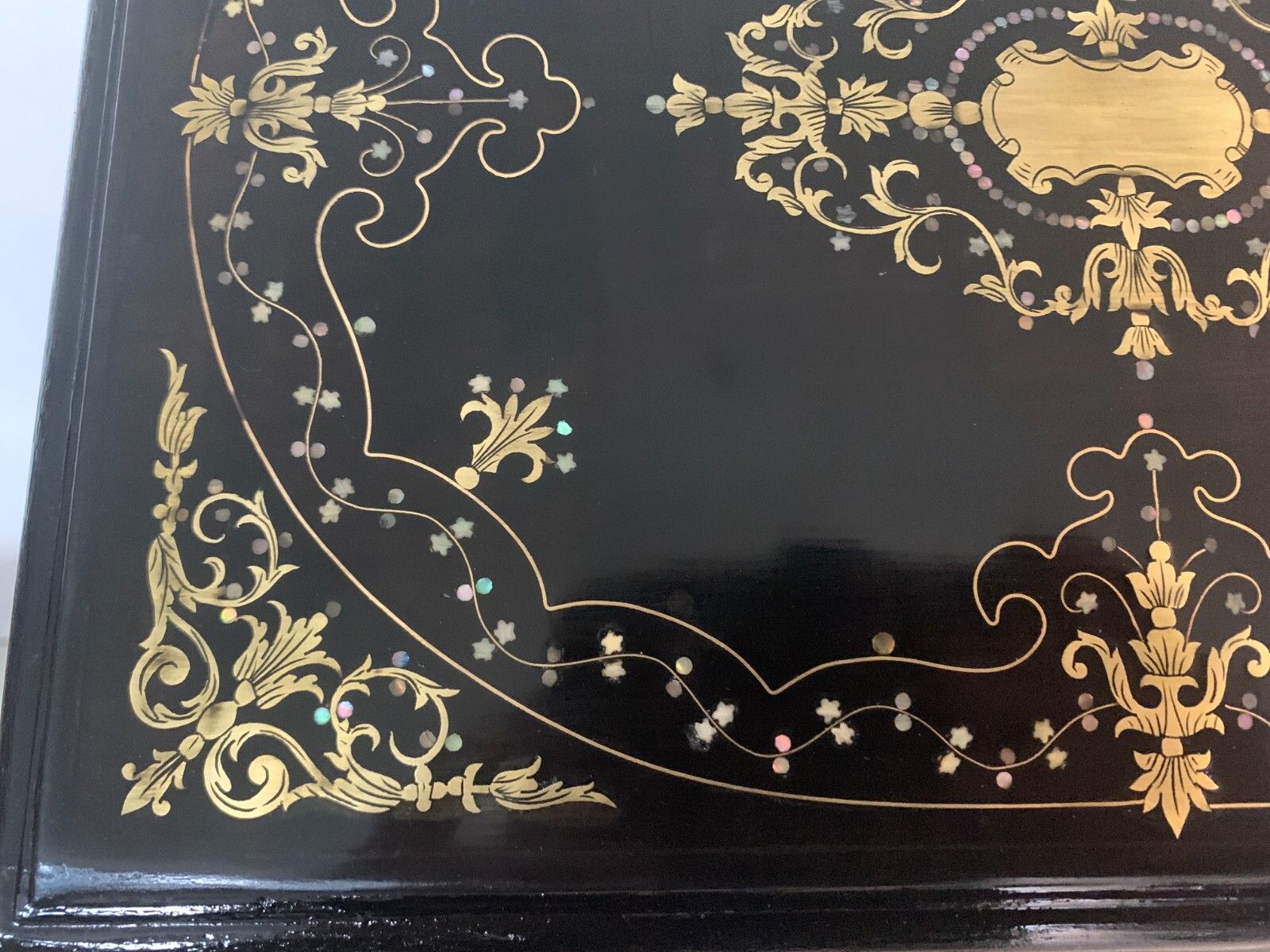 photo vinterior Complete Liquor Cellar Napoleon III Marquetry Ball Old Box