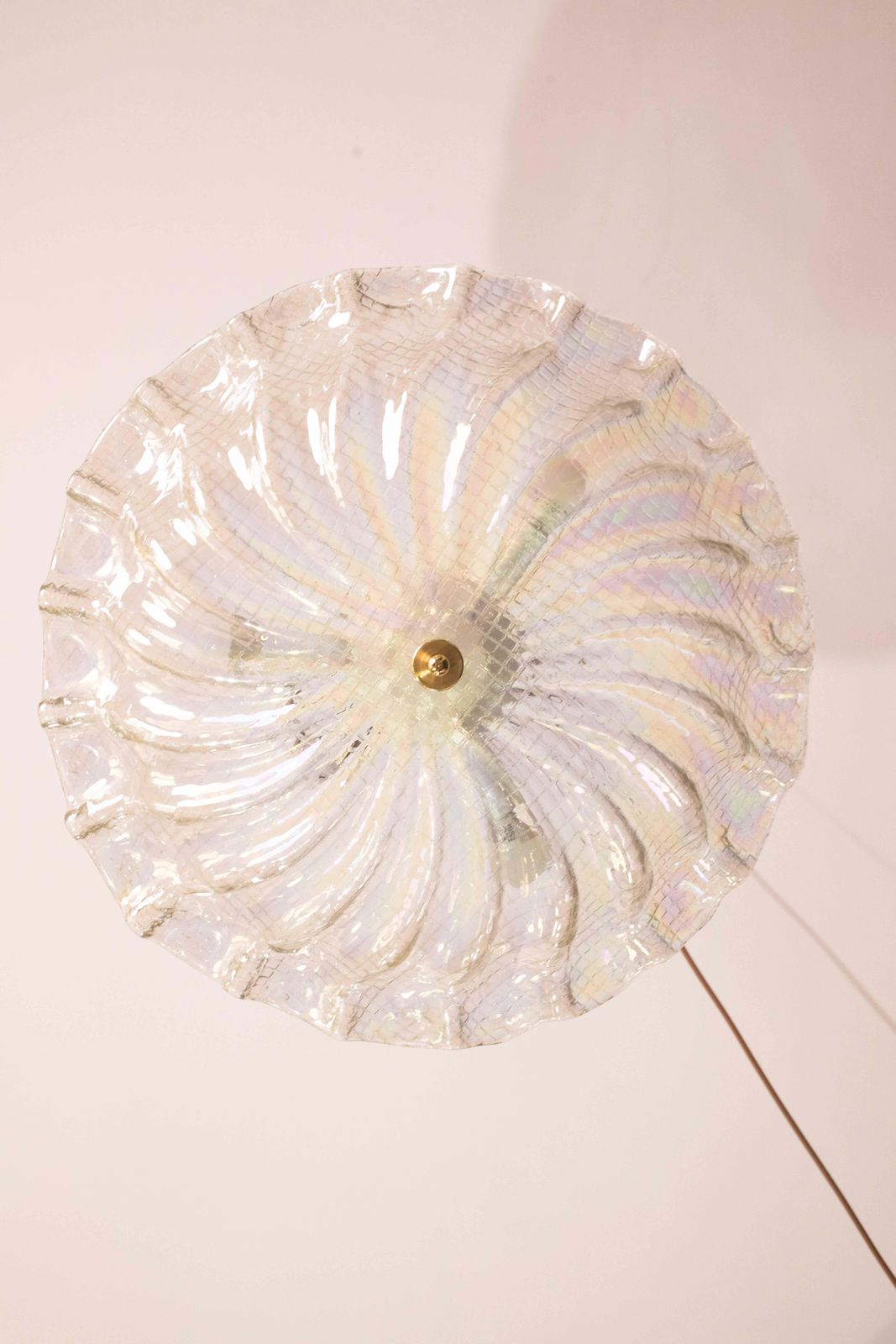 photo vinterior Charming Italian Iridescent Murano Glass Ceiling Fixture, Murano, 1960