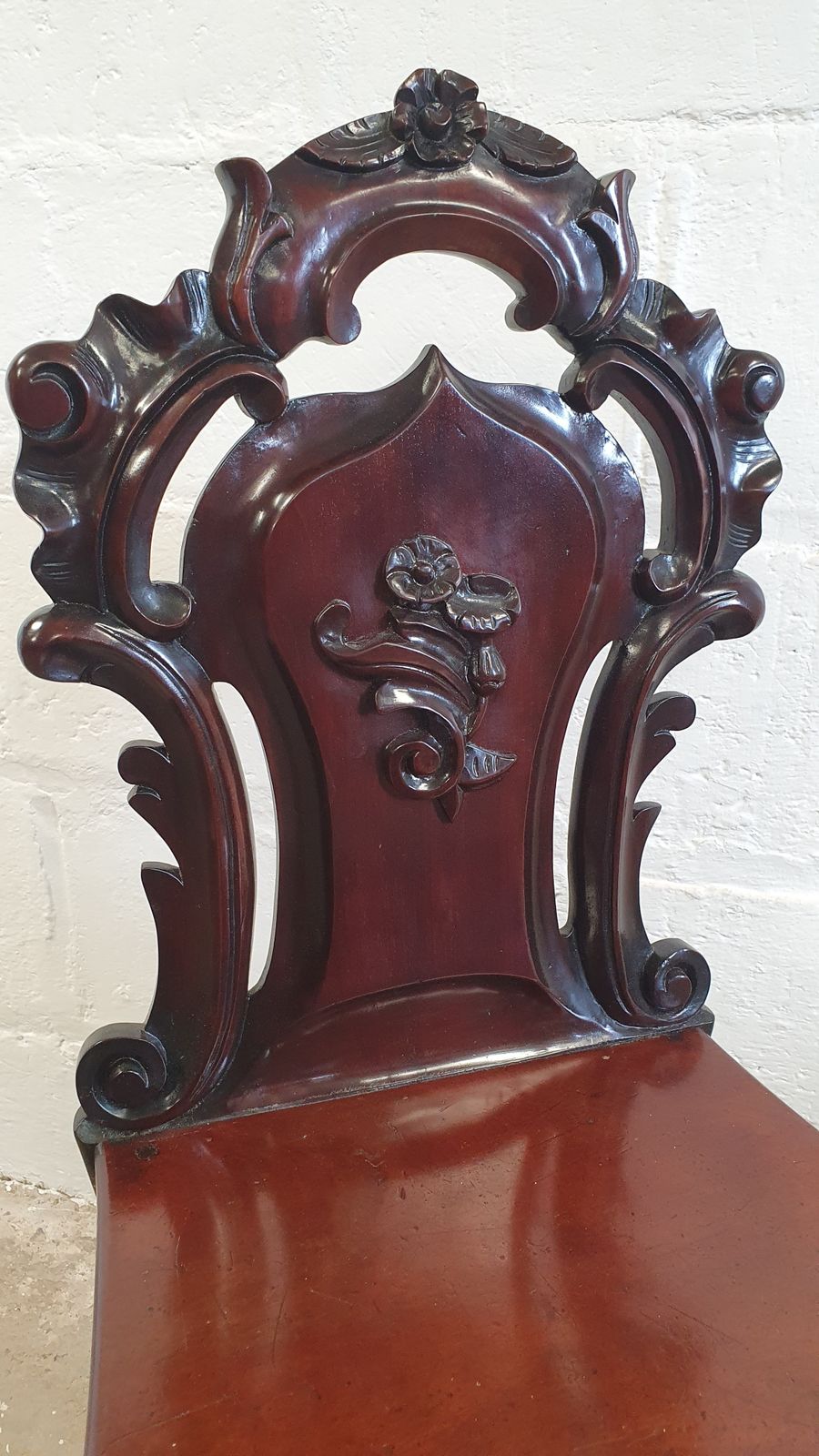 Antique Mahogany Carved Hall Chair photo Furniture