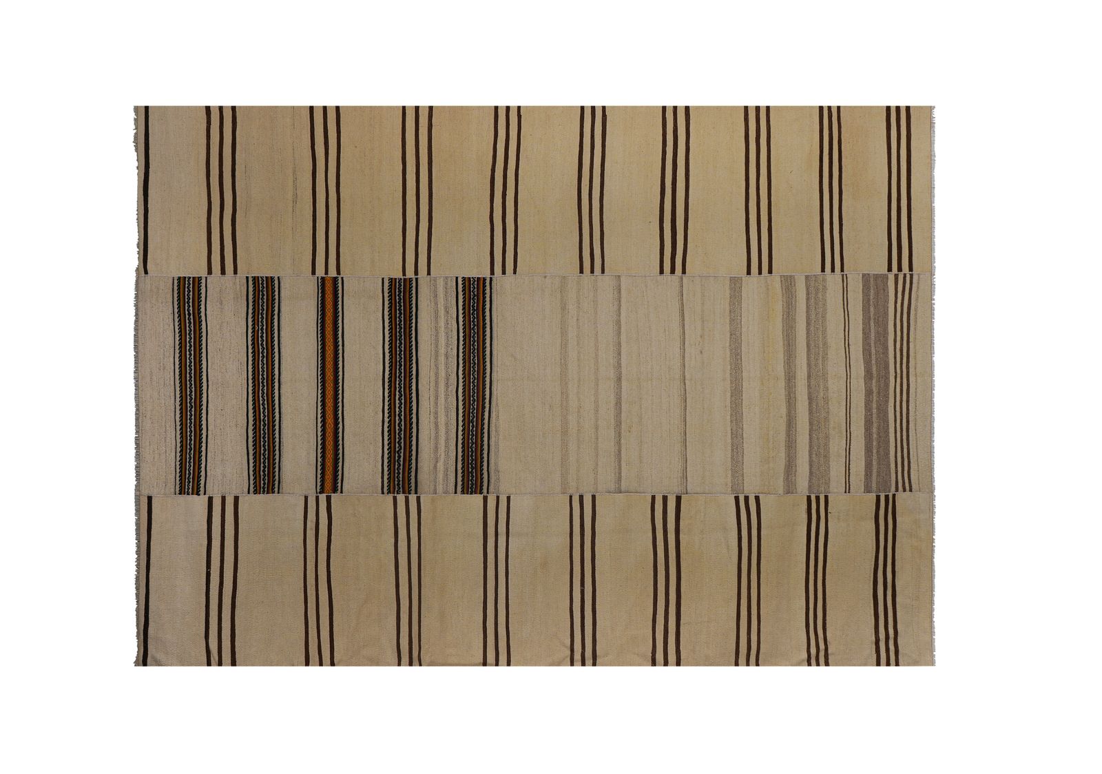 photo for sale Striped Organic Hemp Kilim Rug 7'8'' X 11'