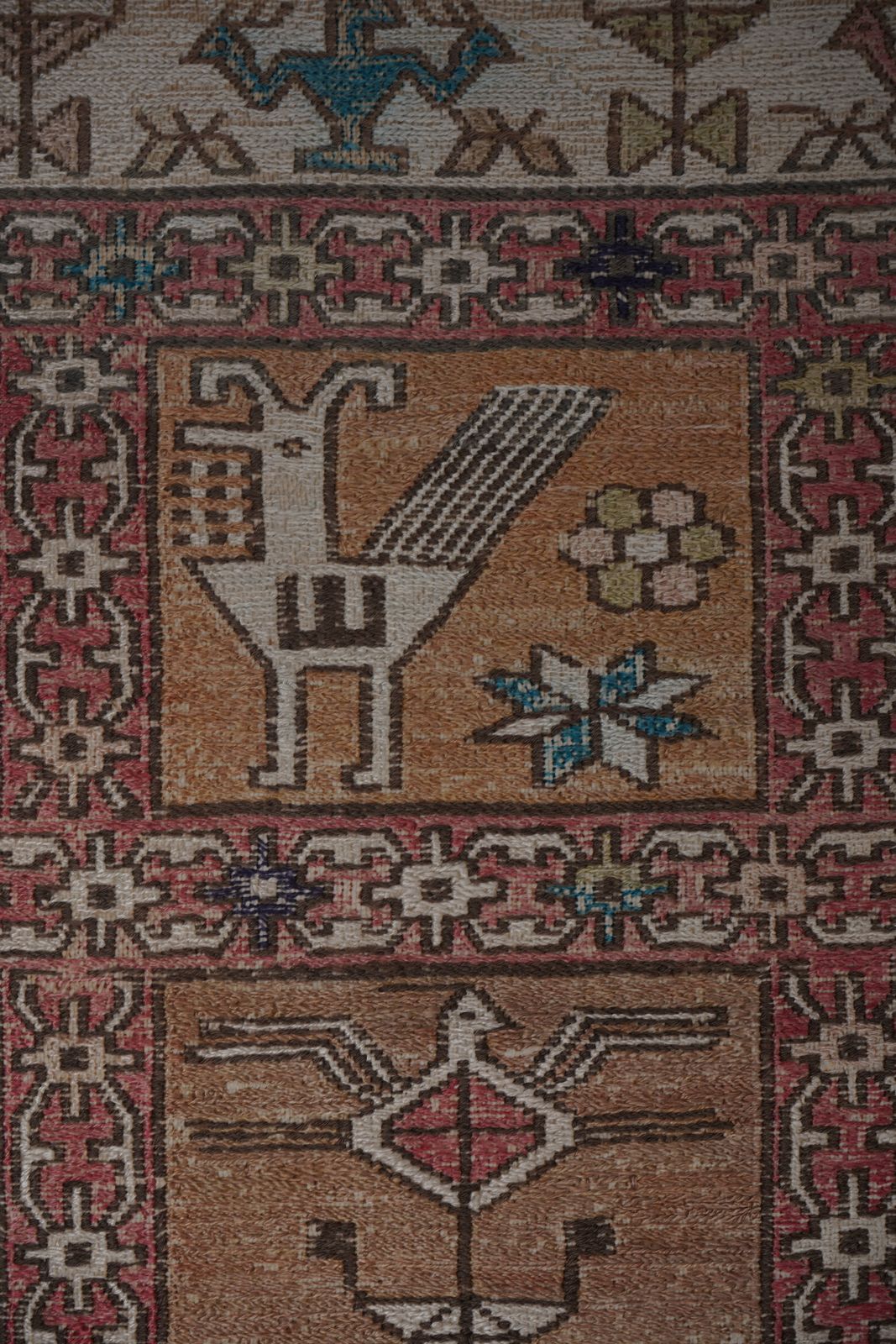 Soumac Kilim Pictorial Animals Rug 4'1'' X 5'8'' photo Textiles