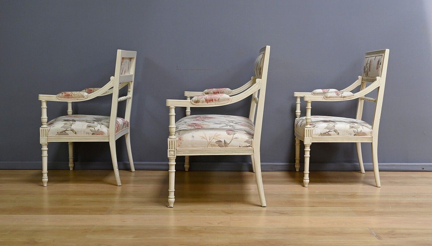 Louis XVI Style Living Room With Benches And Armchairs – 2nd Part Of The 20th Century photo 860.0