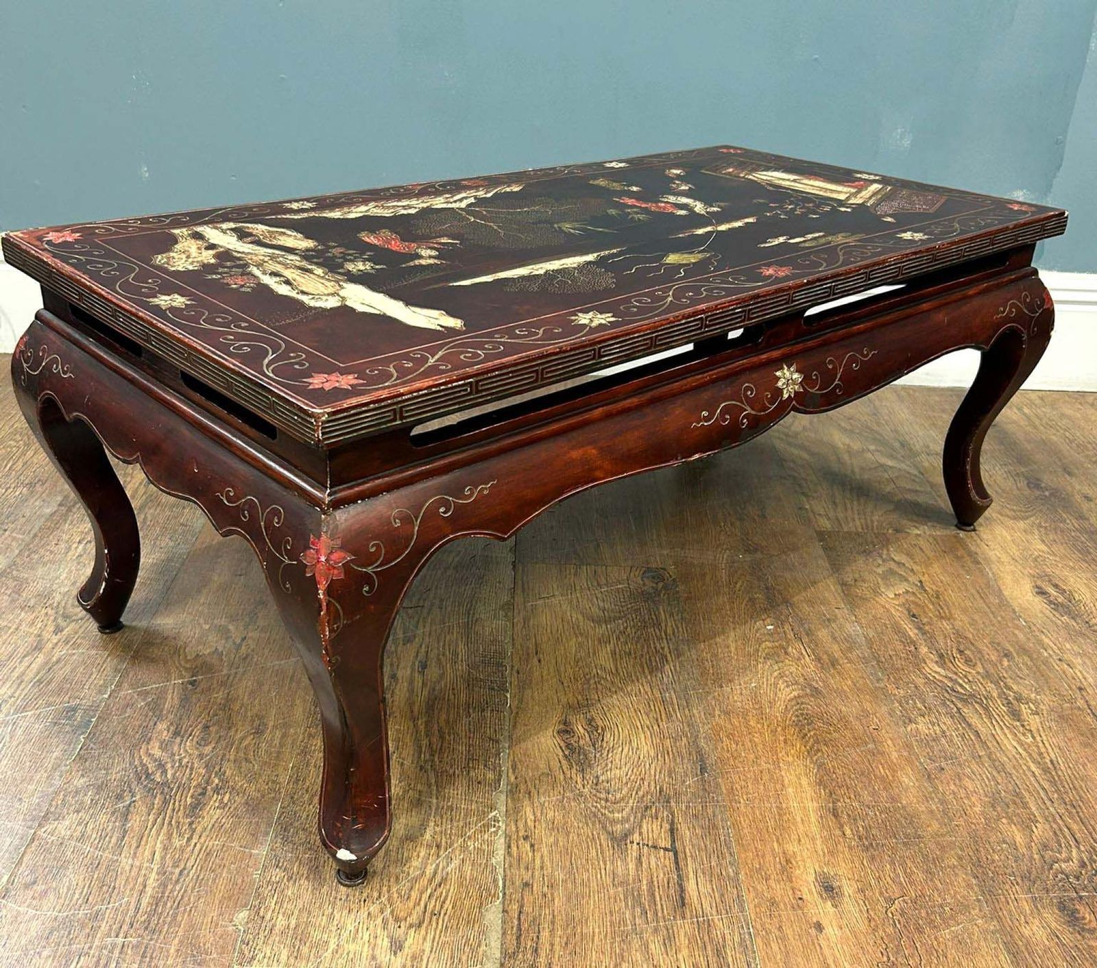 Chinese Lacquered Coffee Table Chinoiserie photo for sale