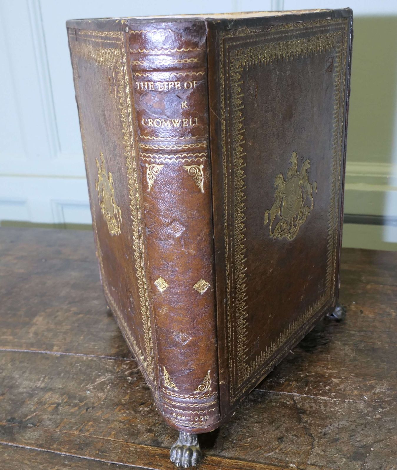 Unusual Library Waste Paper Basket Made From Leather Bound Books photo furniture