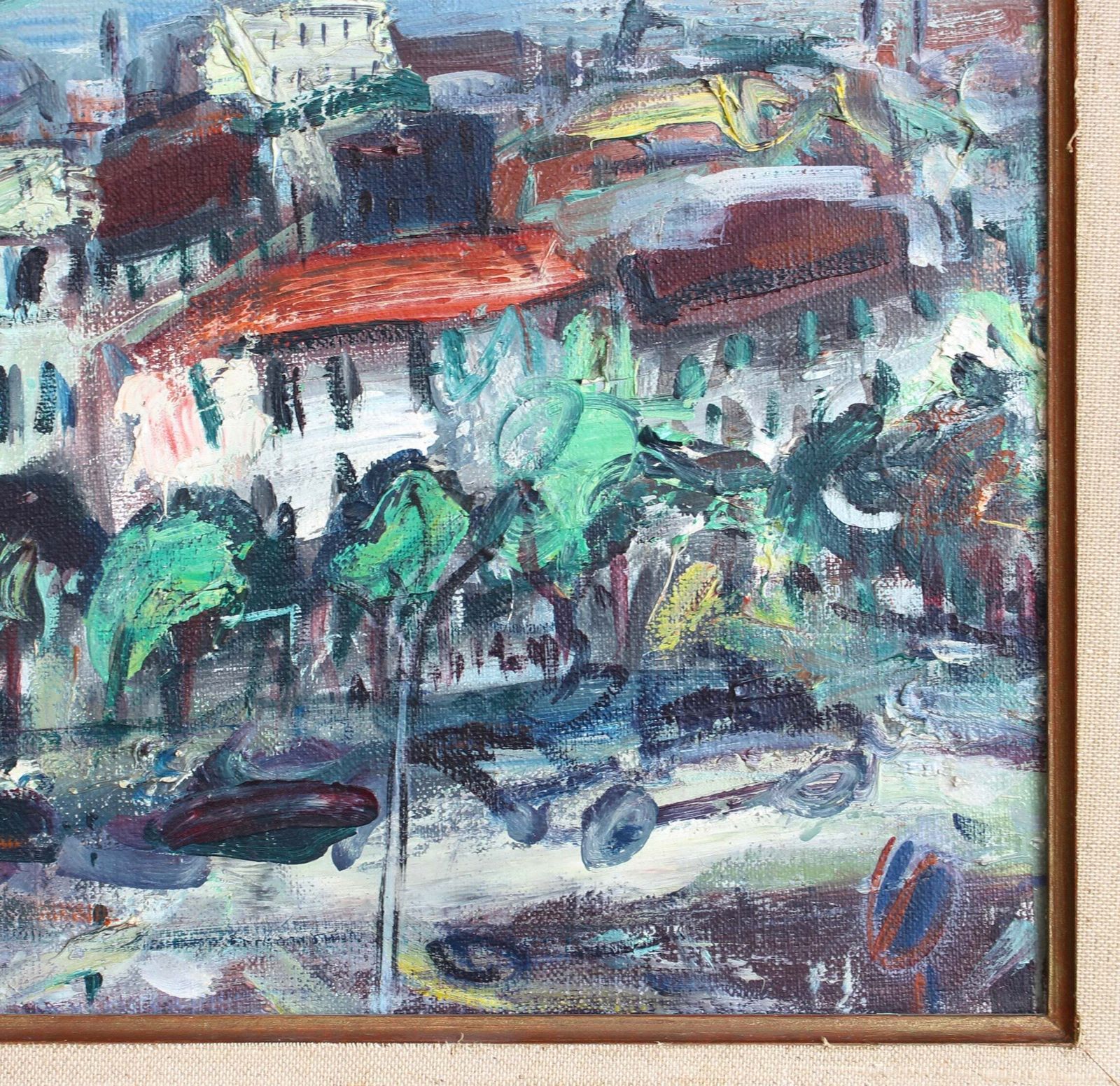 photo vinterior 'View Over The City Of Red Roofs' By Guy Le Péqueux (Circa 1960s)