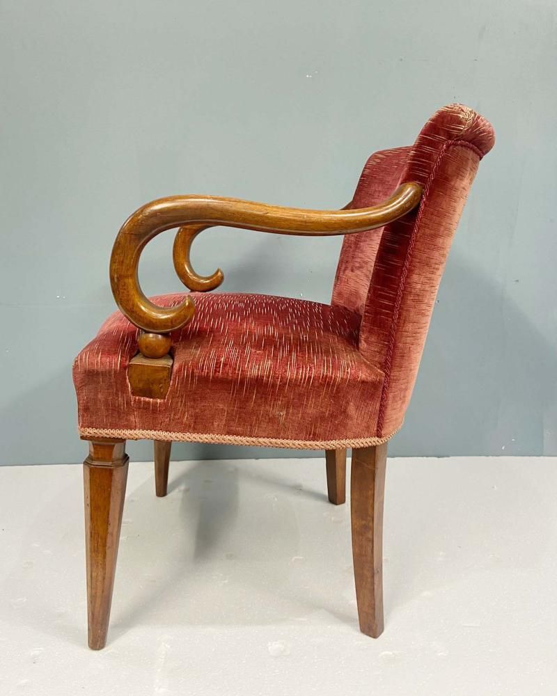 Pair Regency Revival Arm Chairs Mahogany photo vinterior